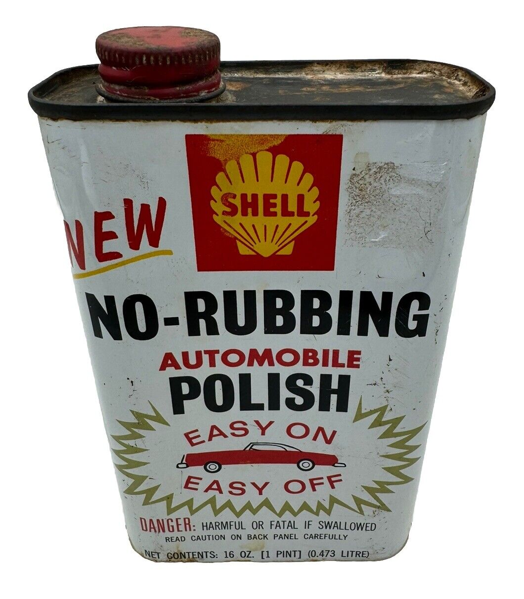 Vintage Shell Auto Polish Can Empty Rare