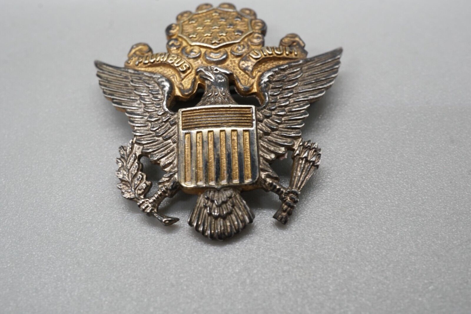 WWII Sterling Army Officer Home Front Sweetheart Badge Pin by H.J. - GREAT SHAPE