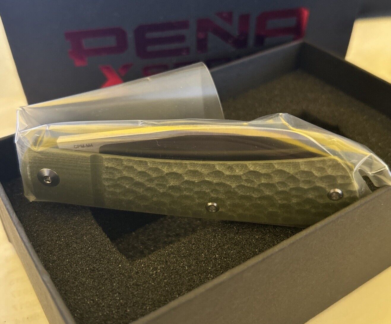 Pena X Series ~ Apache SlipJoint ~ G10 ~ OD Green With Jigging ~ CPM-M4