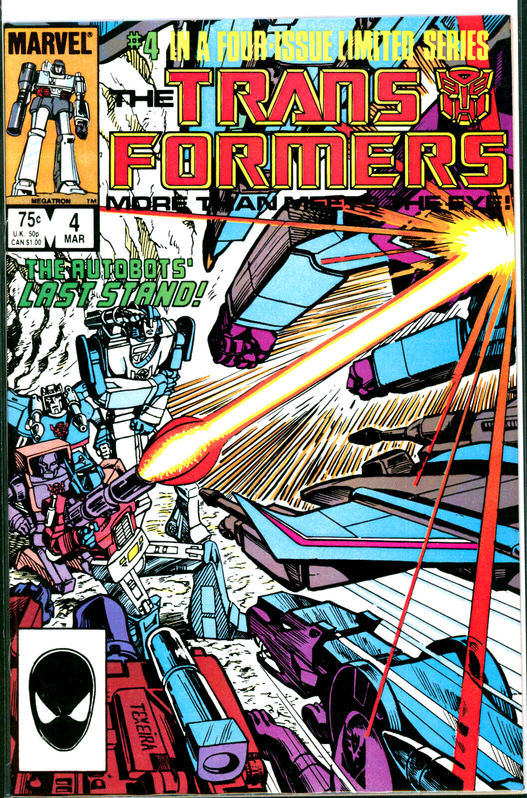 Transformers #4 Marvel Comics 1984 VF 1st Shockwave Dinobots Cameo
