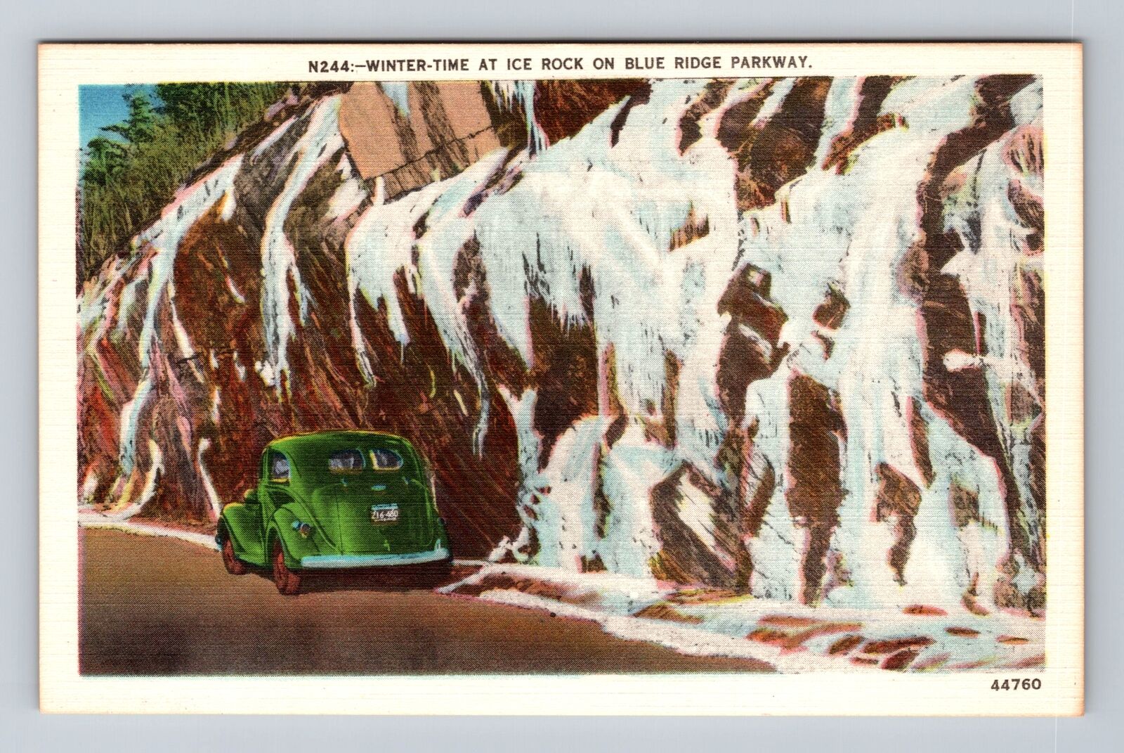 NC-North Carolina, Winter At Ice Rock On Blue Ridge Parkway, Vintage Postcard