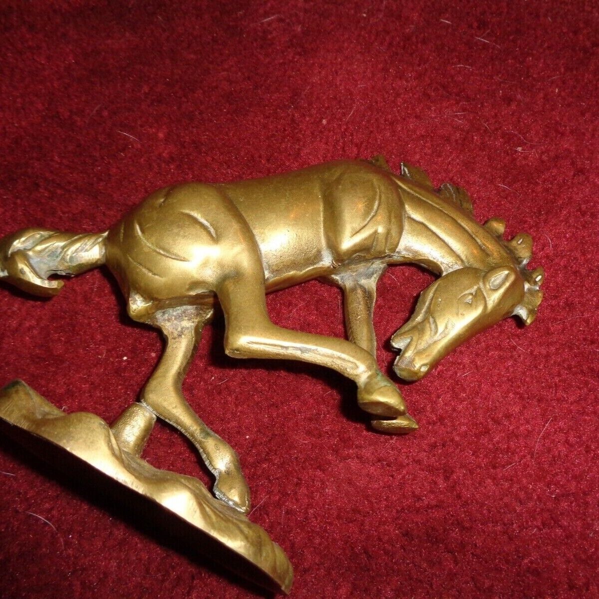 Vintage  Rare Three Leg Brass Horse Statue