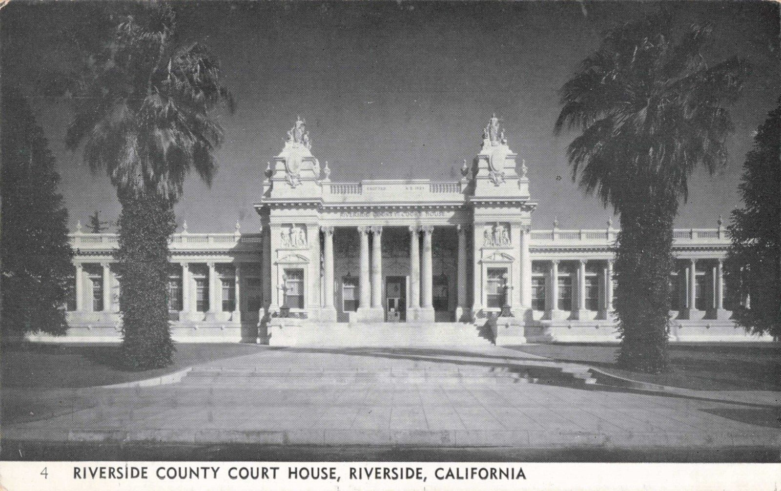 Riverside CA California, County Court House, Vintage Postcard