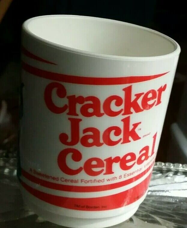 Vintage CRACKER JACK CEREAL MUG CUP PLASTIC 1980s