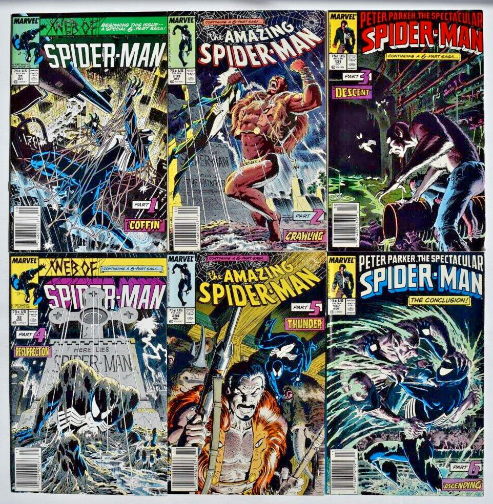 KRAVEN'S LAST HUNT (1987) 6 ISSUE COMPLETE SET#1-6 SPIDER-MAN NEWSSTAND EDITIONS