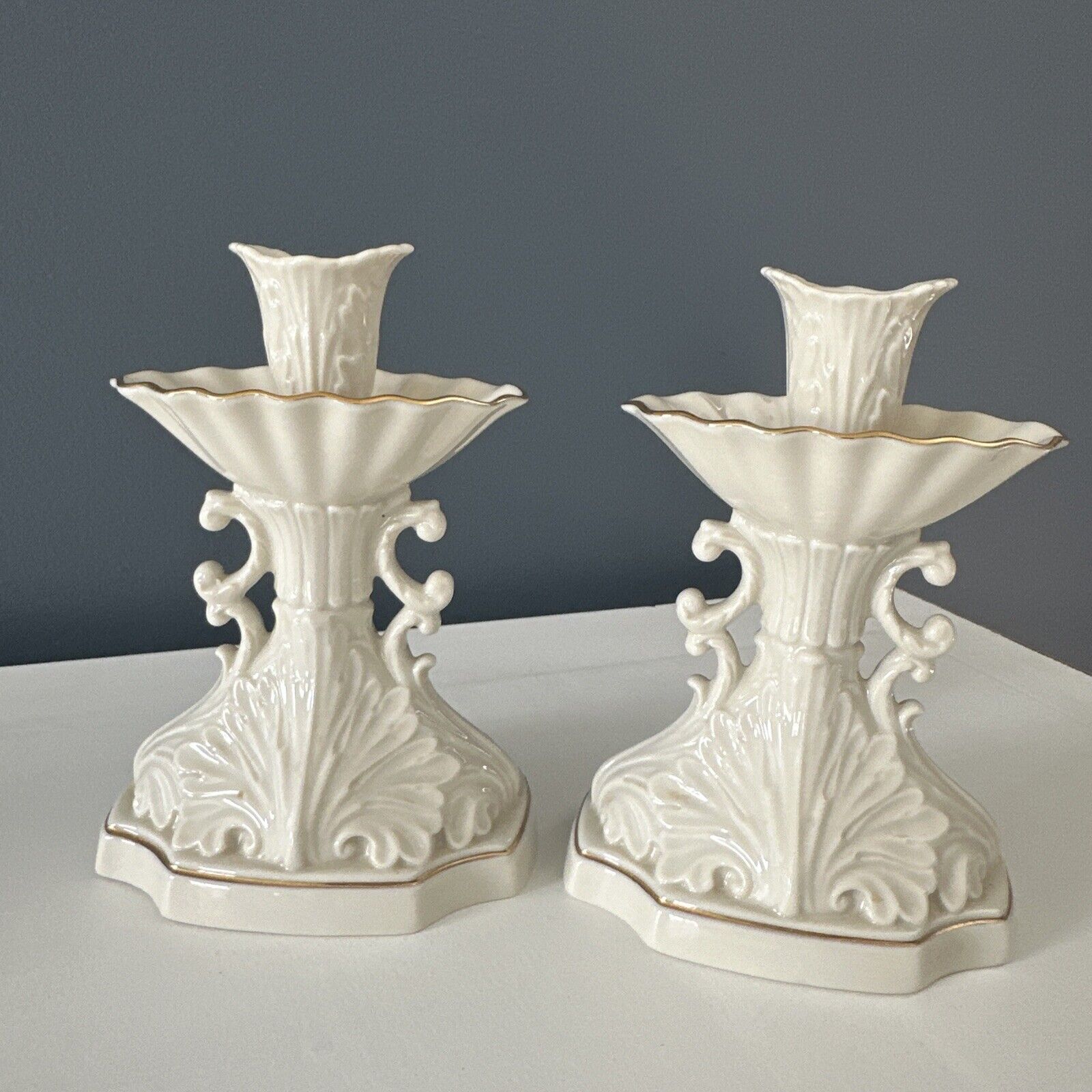 Vintage Pair of Lenox Millenium Collection Candle Stick Candle Holders