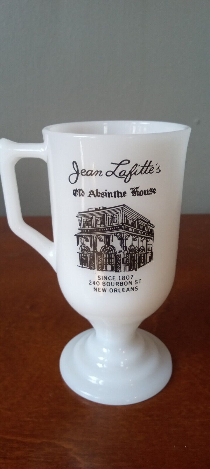 Jean Lafitte's Absinthe House New Orleans Bourbon St French Quarter Milk glass