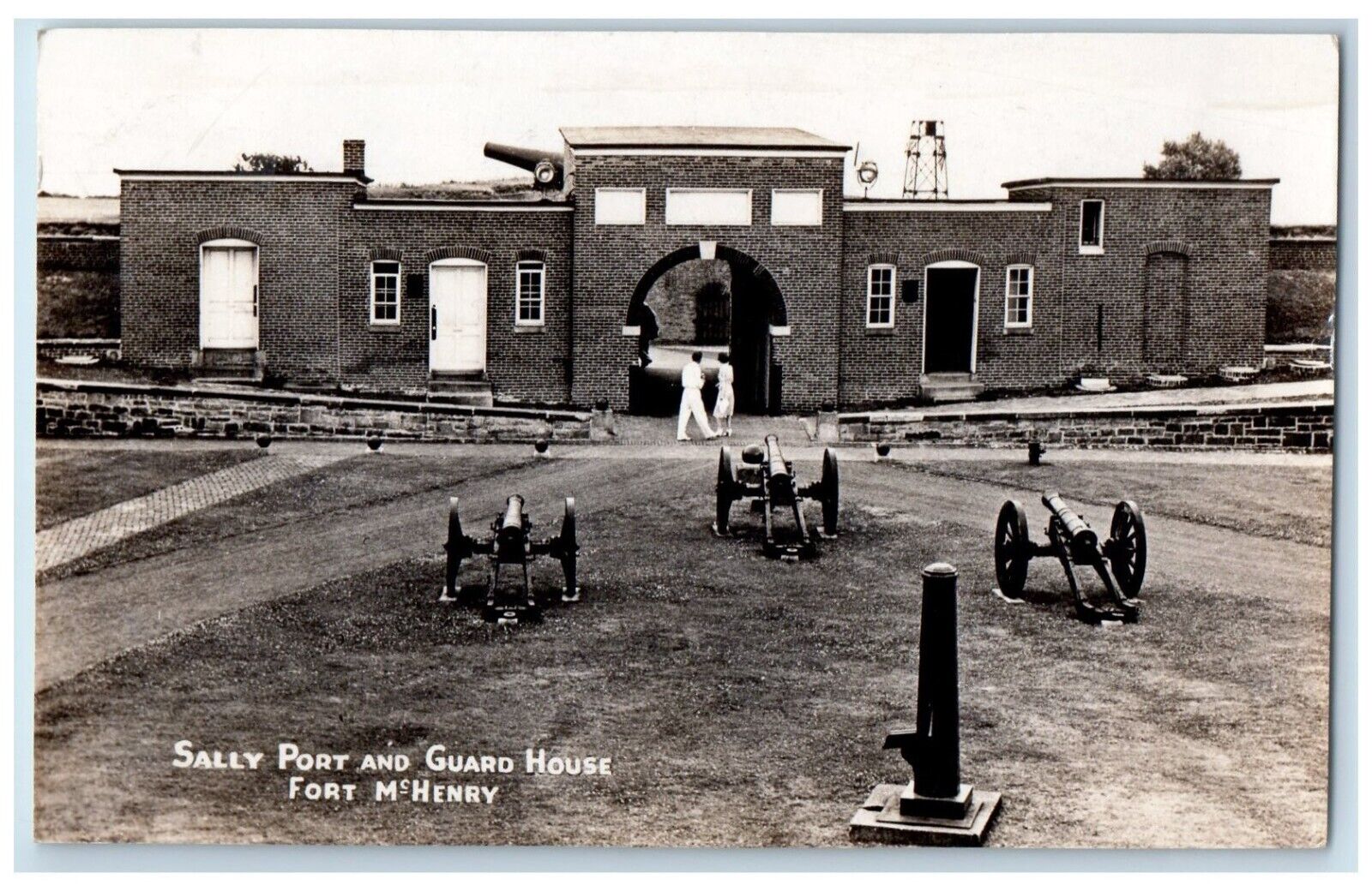 1943 Sally Port Guard House Fort McHenry Baltimore MD RPPC Photo Postcard