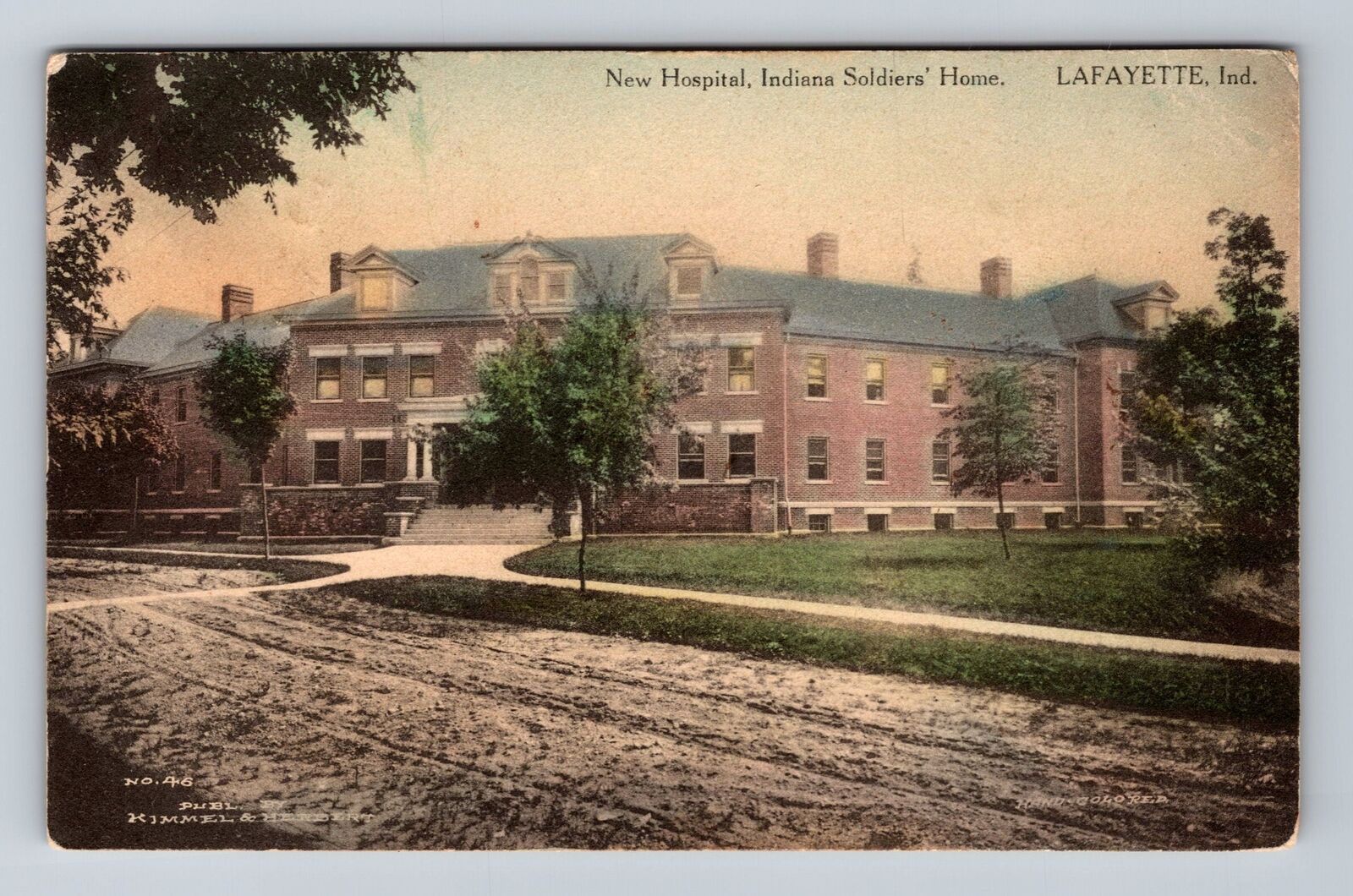 Lafayette IN-Indiana, New Hospital, Indiana Soldiers Home, Vintage Postcard