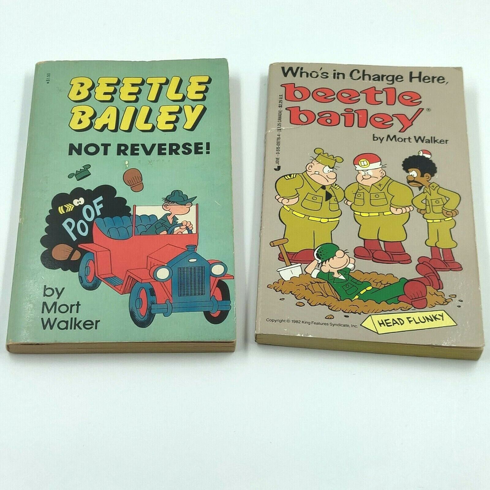 Lot 2 Vintage Beetle Bailey Comics Paperbacks by Mort Walker 1967 & 1988 Free Sh