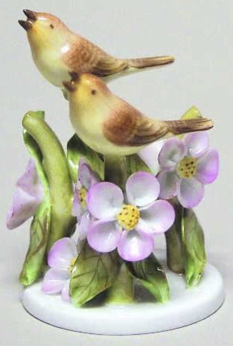 Herend Porcelain Pair Of Little Birds On A Twig, Handpainted Hungry-Retail $324￼