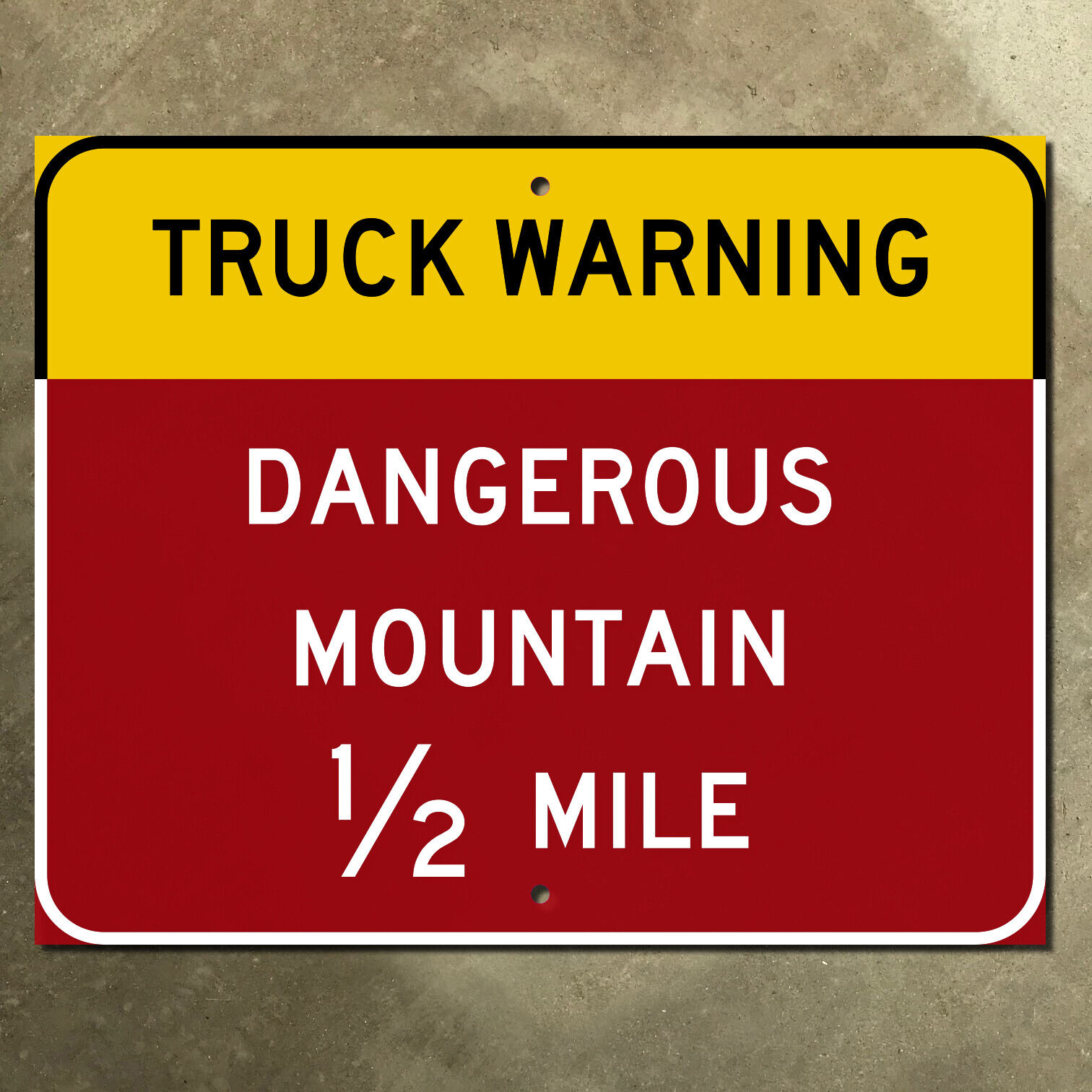 Pennsylvania Dangerous Mountain slow down warning highway marker road sign 12x10