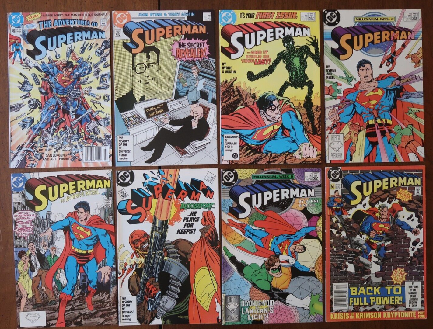LOT OF 8 SUPERMAN COMIC BOOKS VARIOUS TITLES DC COPPER AGE  NICE GROUP Z2665