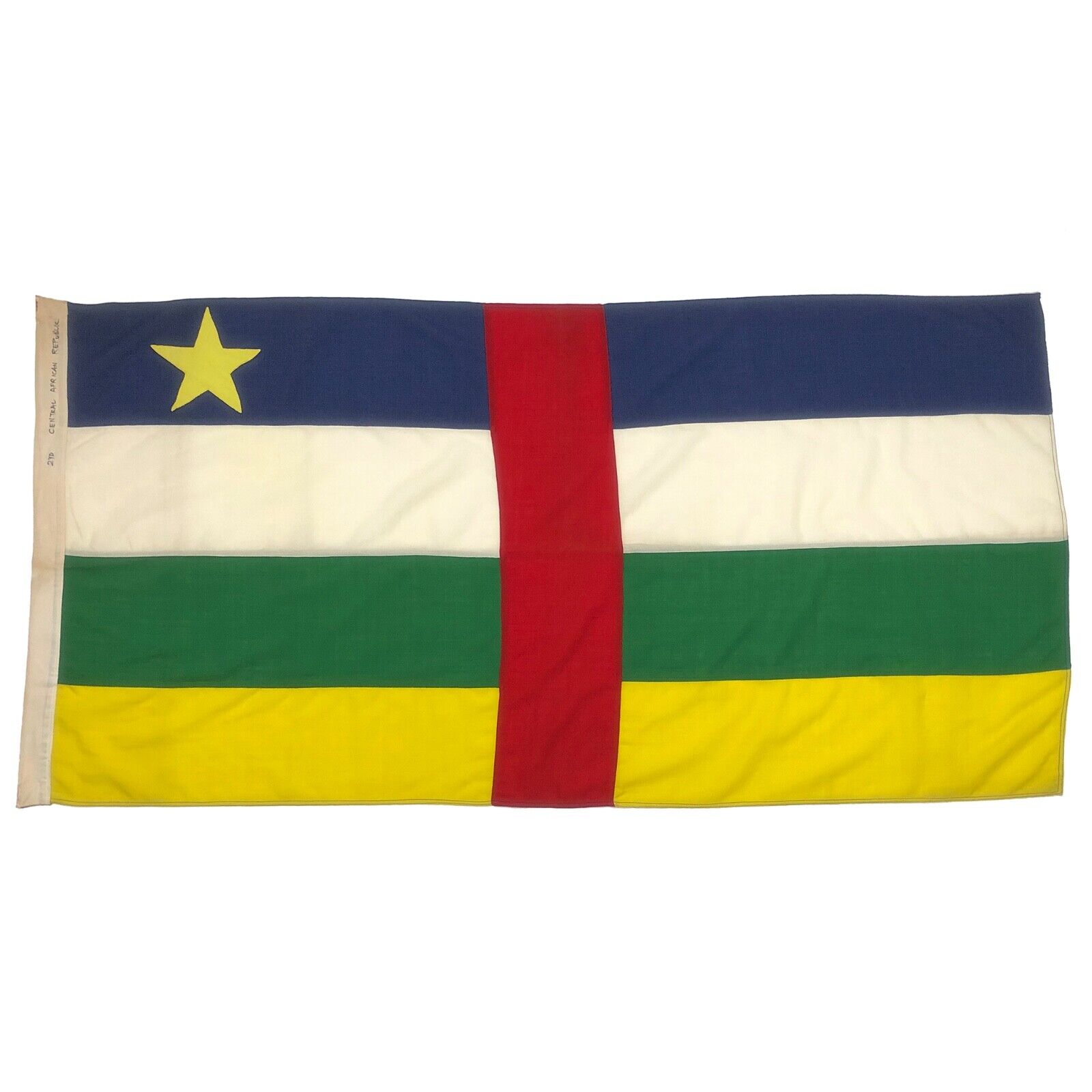 Vintage Sewn Central African Republic Nautical Flag Wool Blend Textile Art Decor