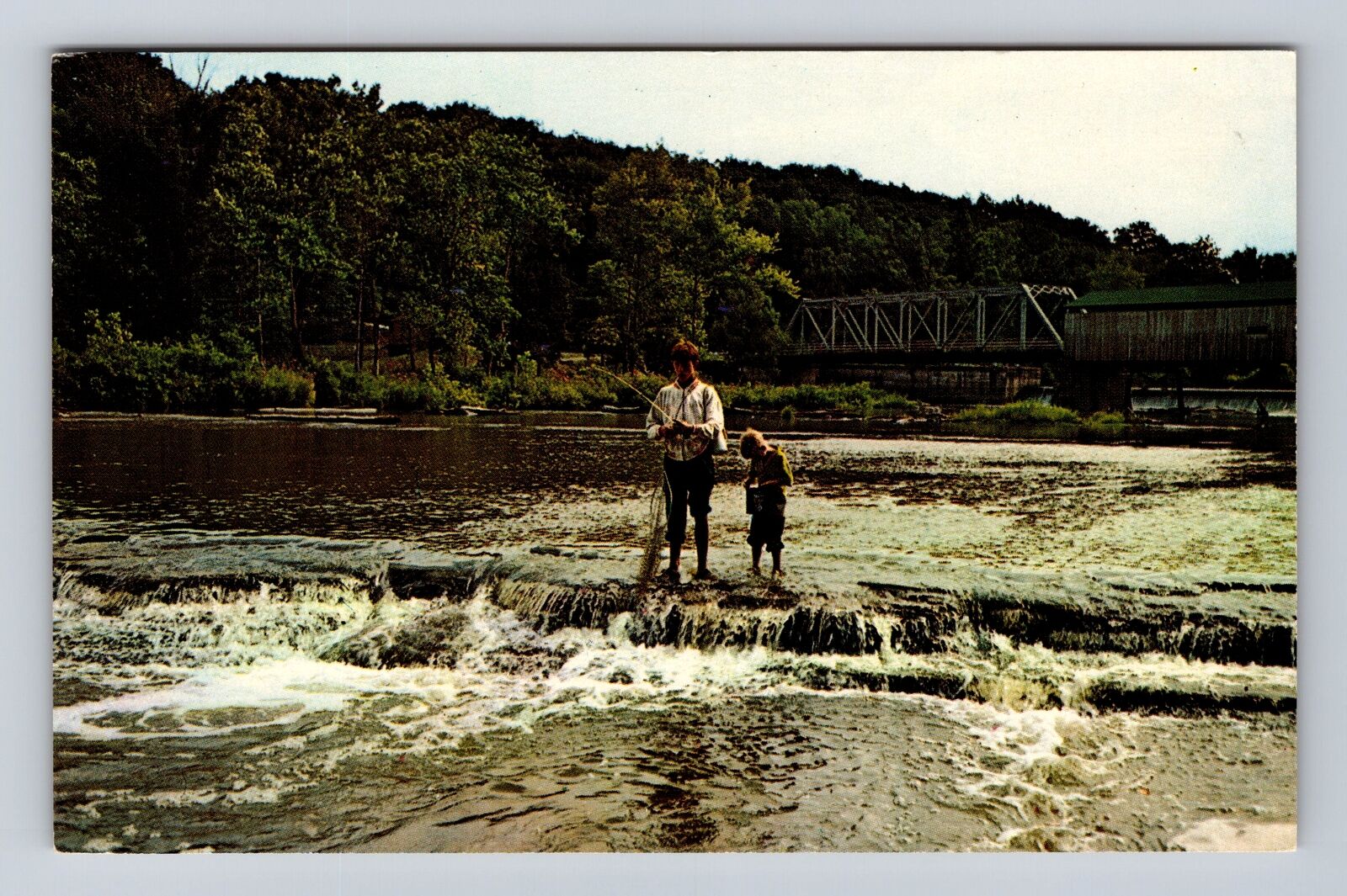 Harpersfield OH-Ohio, Grand River Scene, Ashtabula County, Vintage Postcard