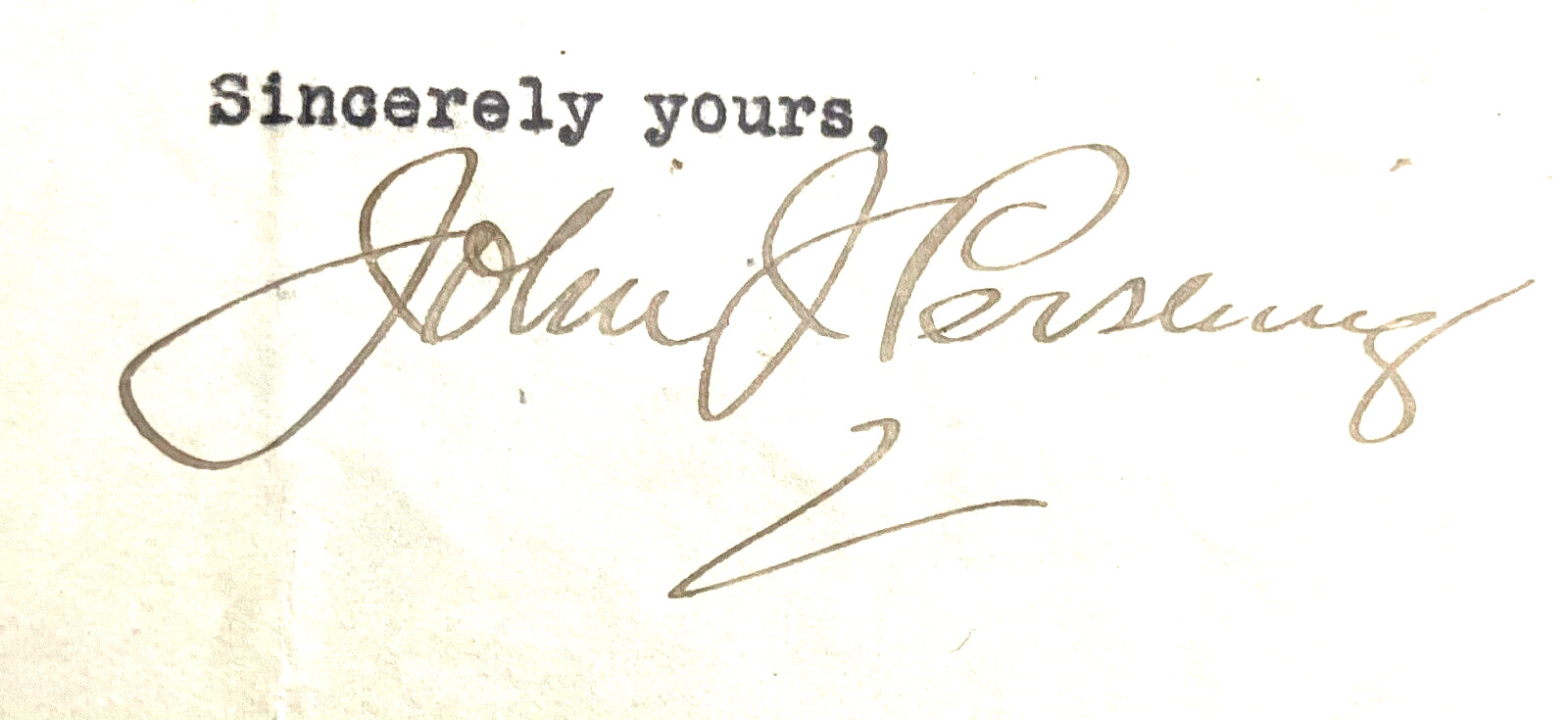 WW1 General John Pershing Autograph