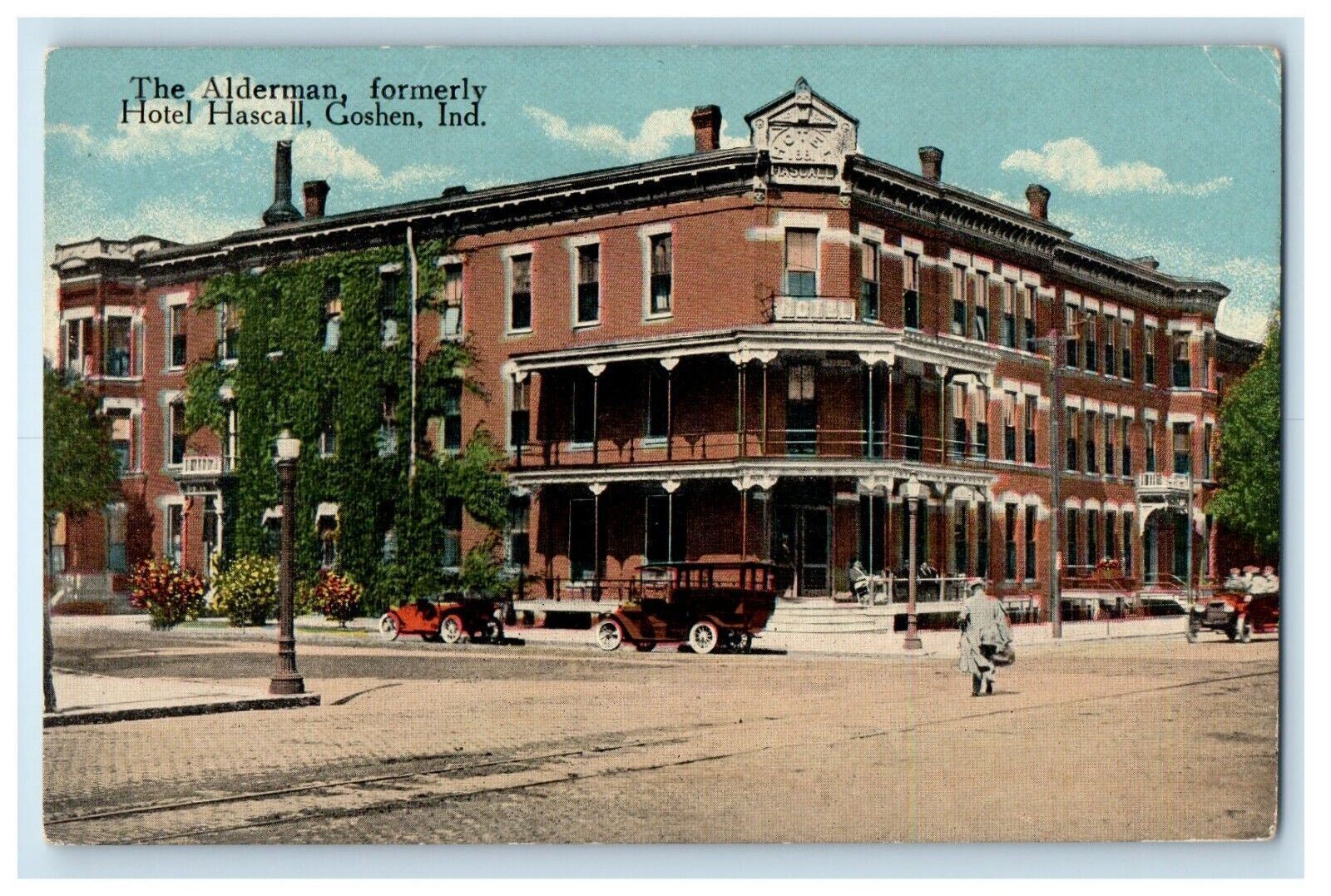 c1910's The Alderman Formerly Hotel Hascall Goshen Indiana IN Antique Postcard