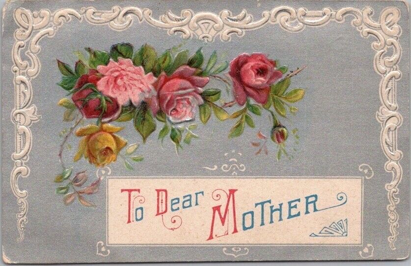 1910s MOTHER'S DAY Embossed Greetings Postcard 