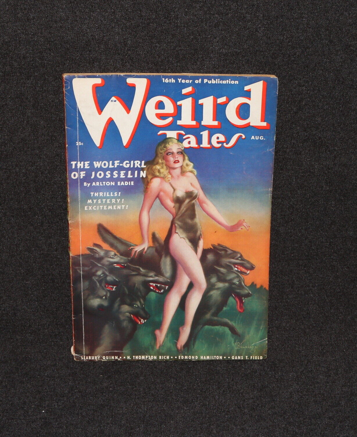 Pulp Magazine Weird Tales August 1938 Brundage Cover Robert E Howard Lovecraft