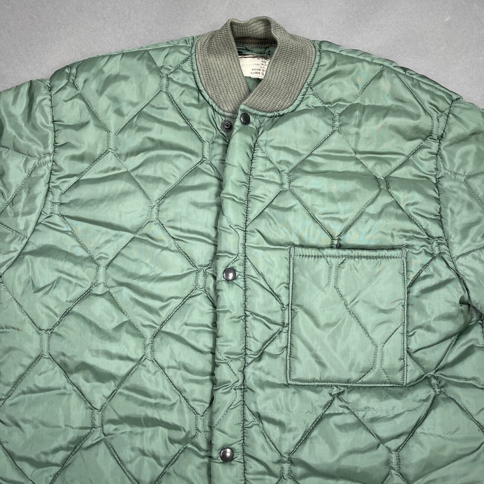 Vintage US Air Force Jacket Mens Small Green Flyers Flight Liner Quilted Vietnam