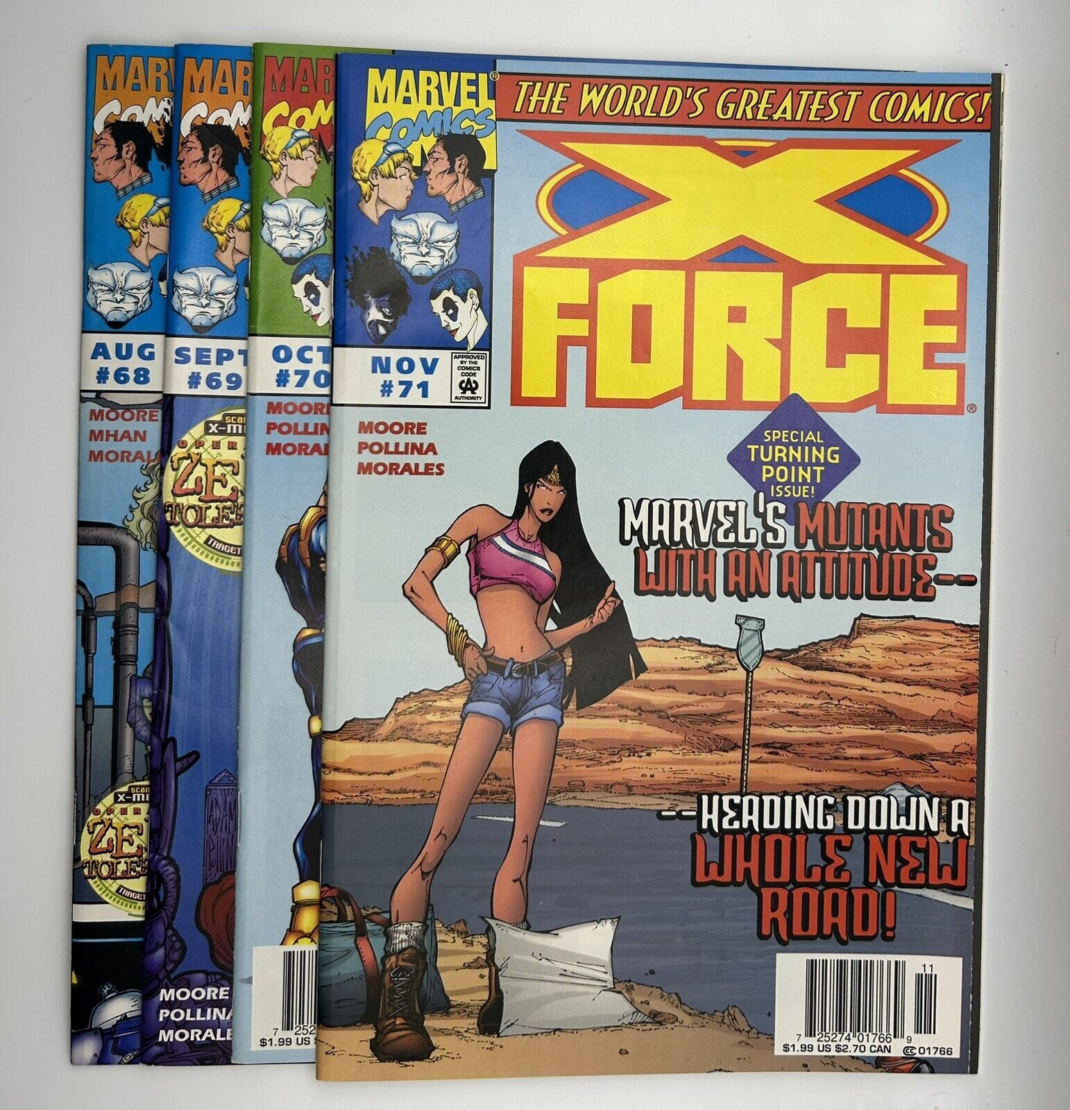 X-Force 68, 69, 70, 71 (1997) NM Marvel Comics Newsstand X-Men Cable
