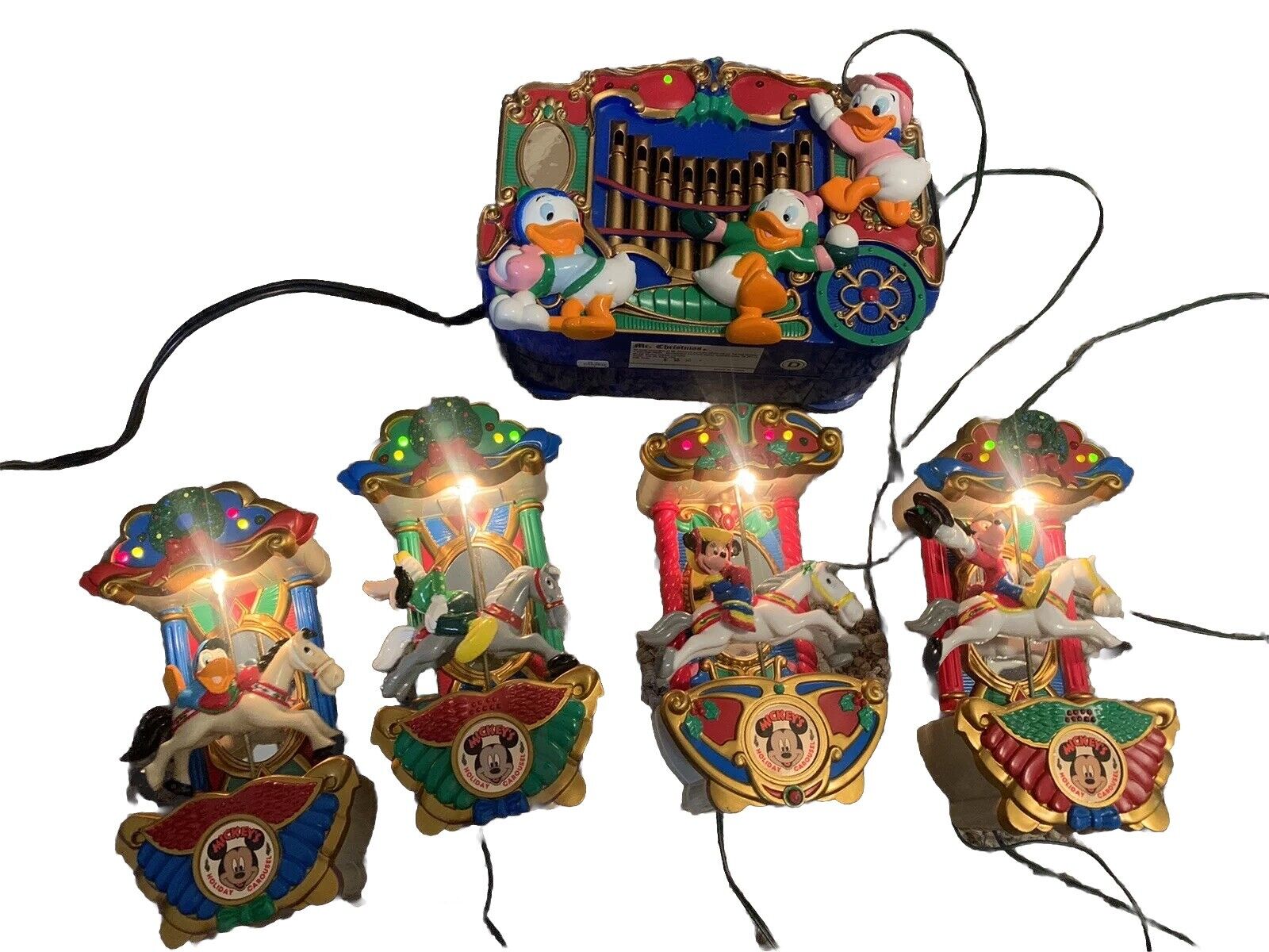 Vintage Mr. Christmas Mickey's Holiday Carousel Music And Lights