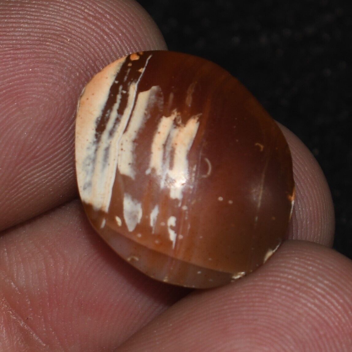 Large Ancient Old Carnelian Bead with Vibrant Color over 2000 Years Old