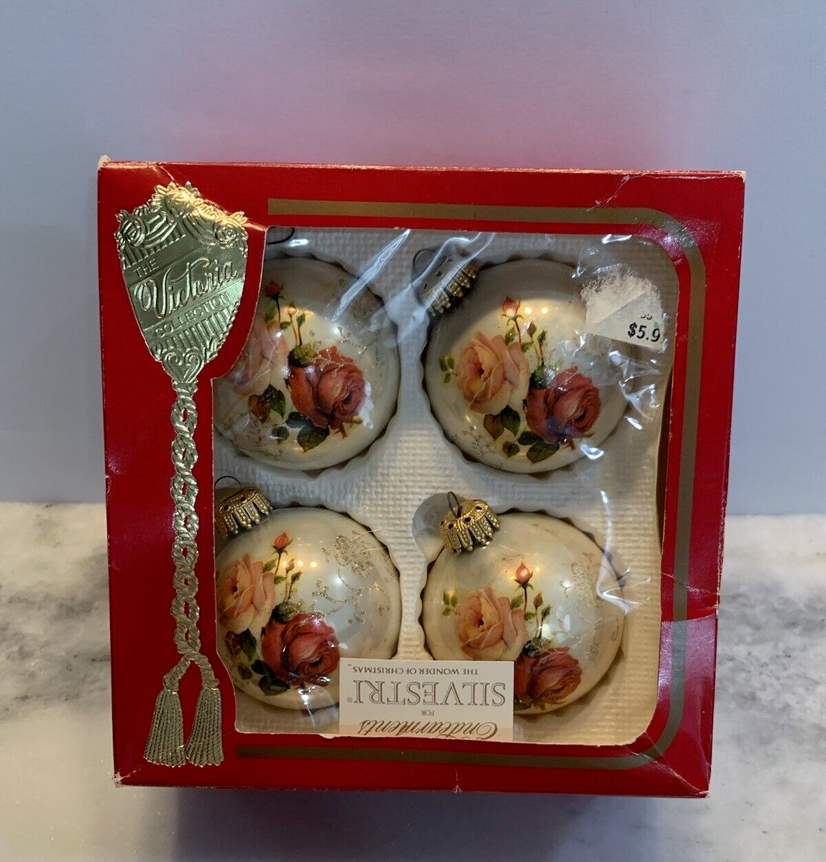 Lasting Enchantments by Silvestri Glass Christmas Ornaments Victorian Floral