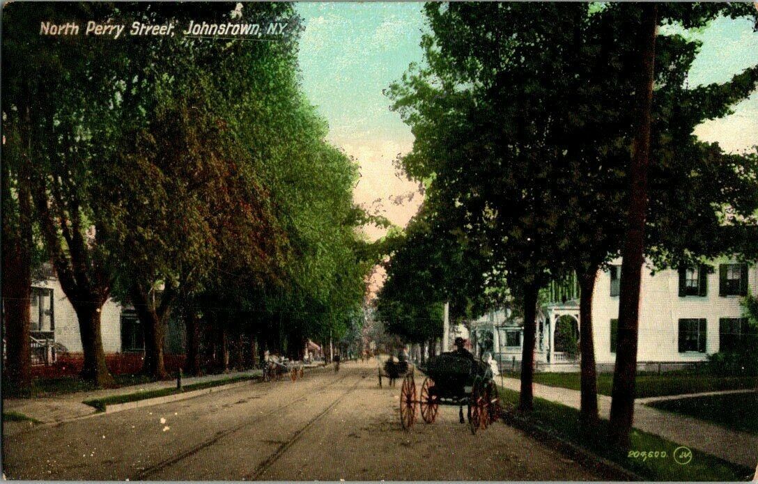 1908. NORTH PERRY STREET. JOHNSTOWN, NY. POSTCARD. YD21