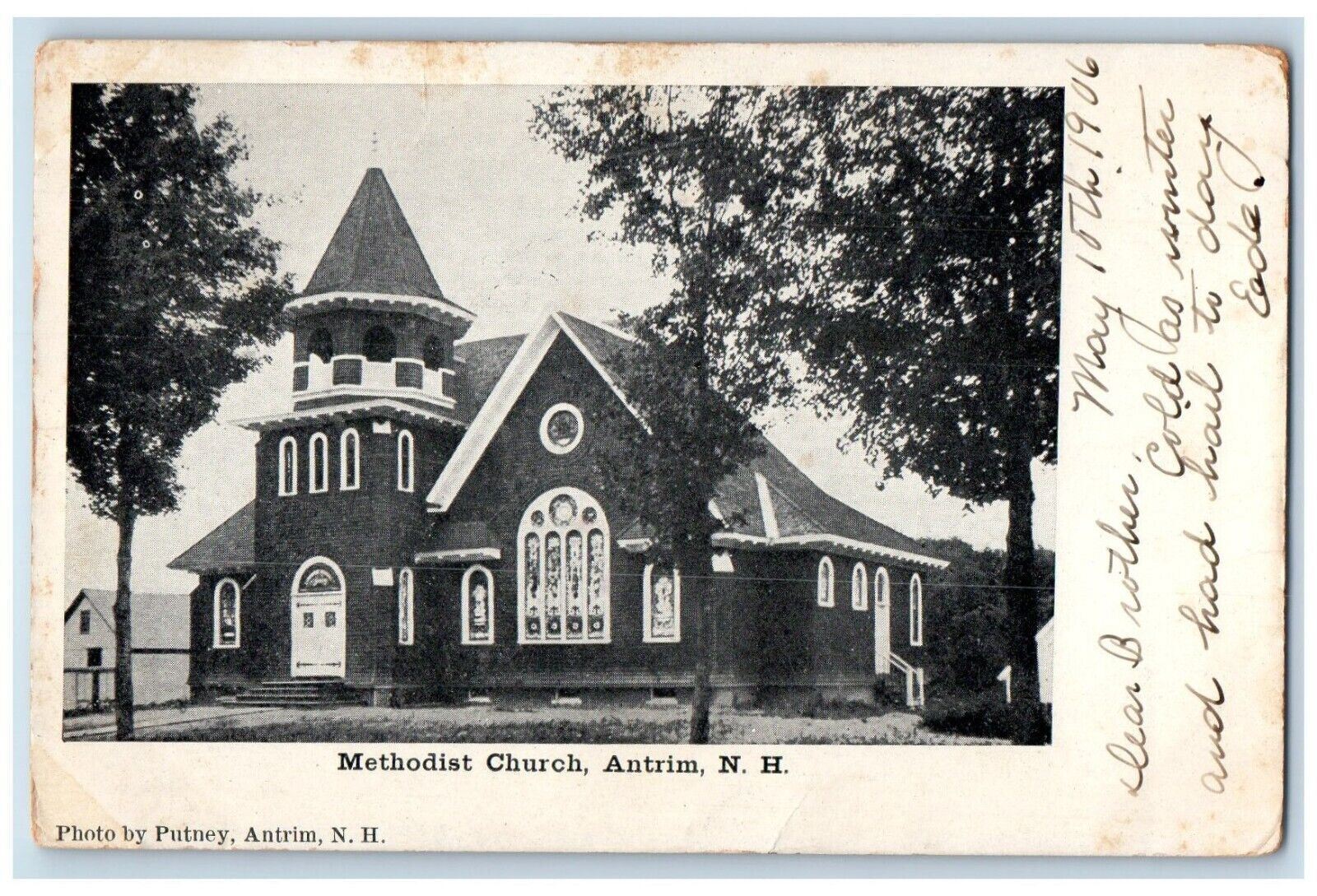 1906 Methodist Church Antrim New Hampshire NH Antique Posted Postcard