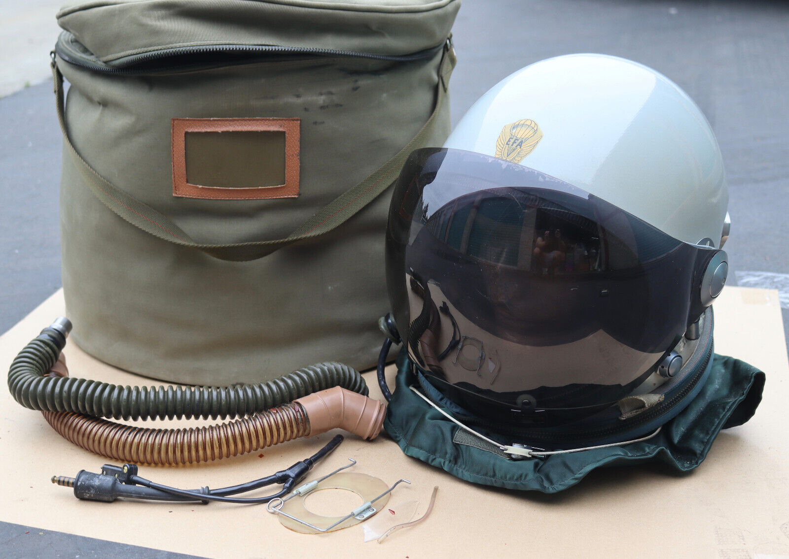 Rare Ensemble EFA Type 23 High Altitude Flight Helmet w/ Bag French Air Force