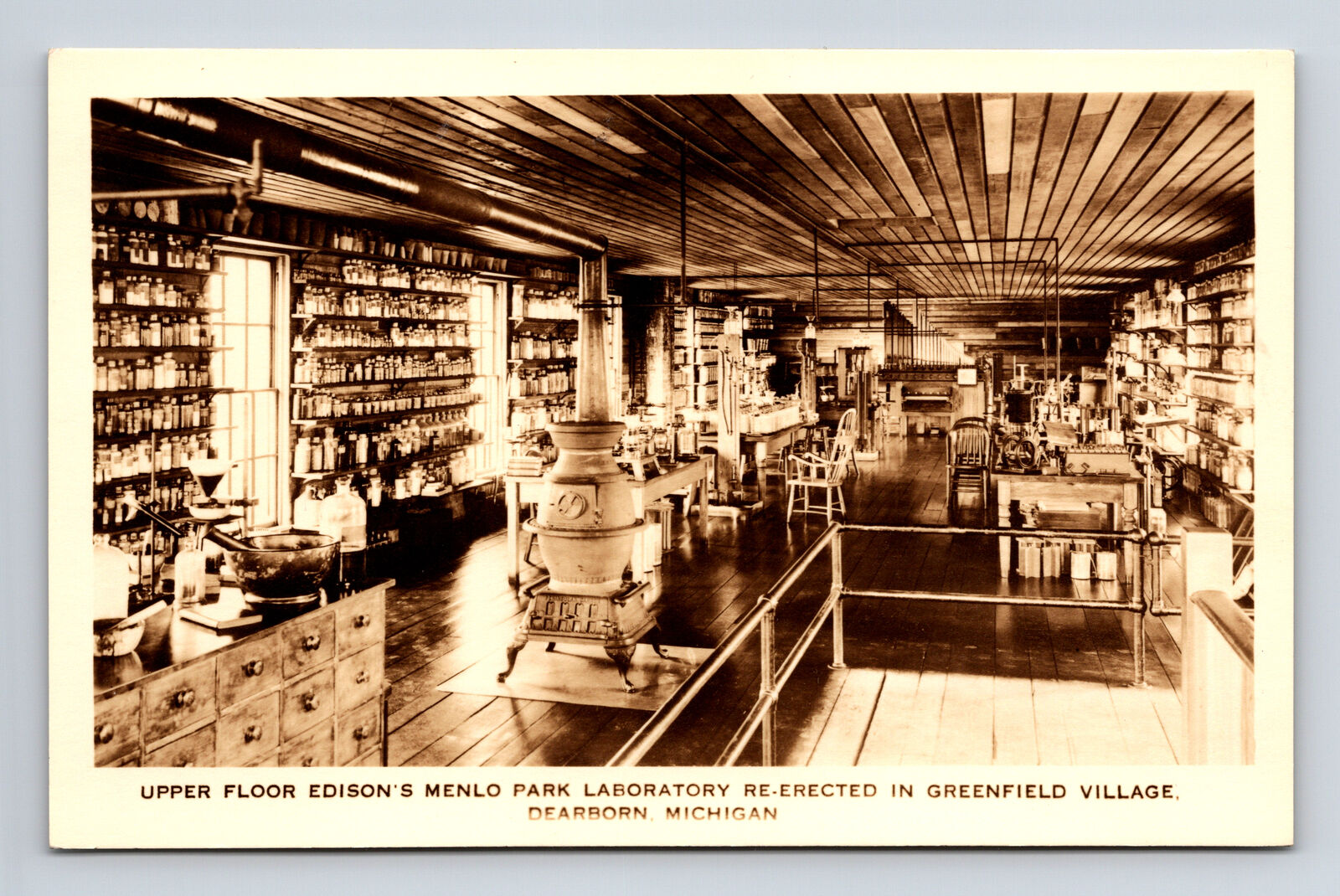 RPPC Edison's Menlo Park Laboratory Interior Dearborn Michigan MI Postcard