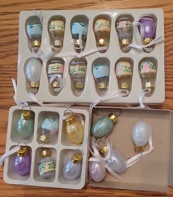 Vintage Glass Easter Ornaments Painted & Solid Mini (22)