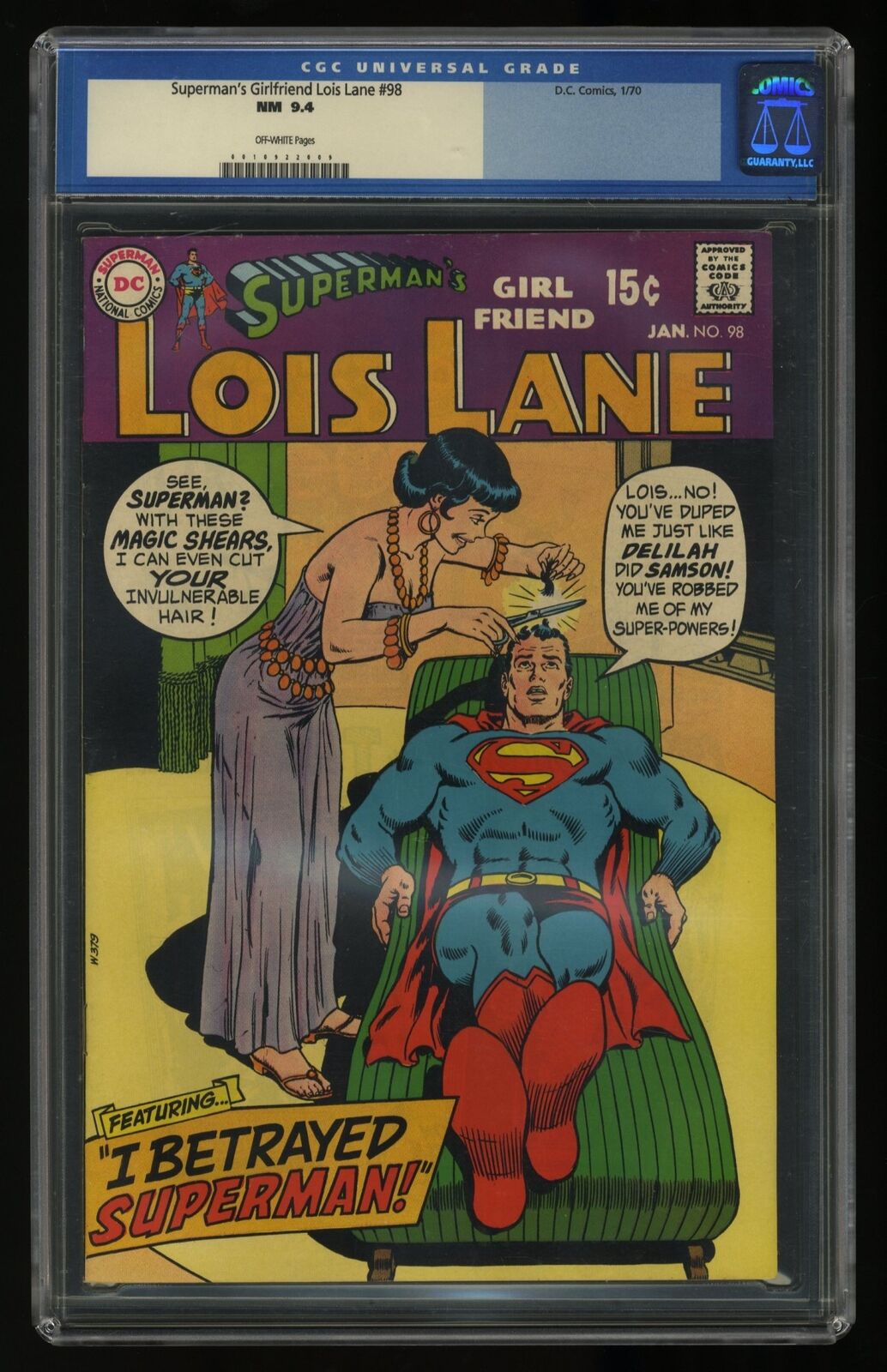 Superman's Girl Friend, Lois Lane #98 CGC NM 9.4 Off White DC Comics 1970