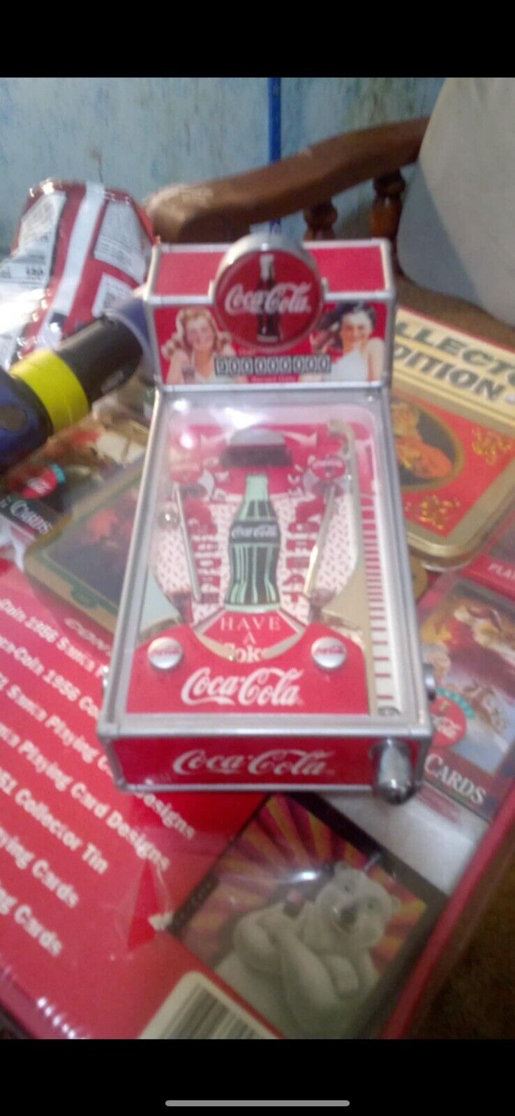 Coca-Cola collectible pinball machine 1998  Vintage. Lights Up & Makes Noise