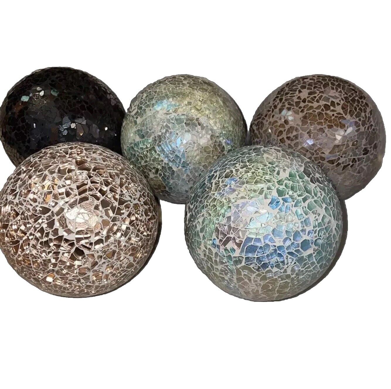 5 Piece set Mosaic Sphere Ball Orbs Decorative Centerpiece
