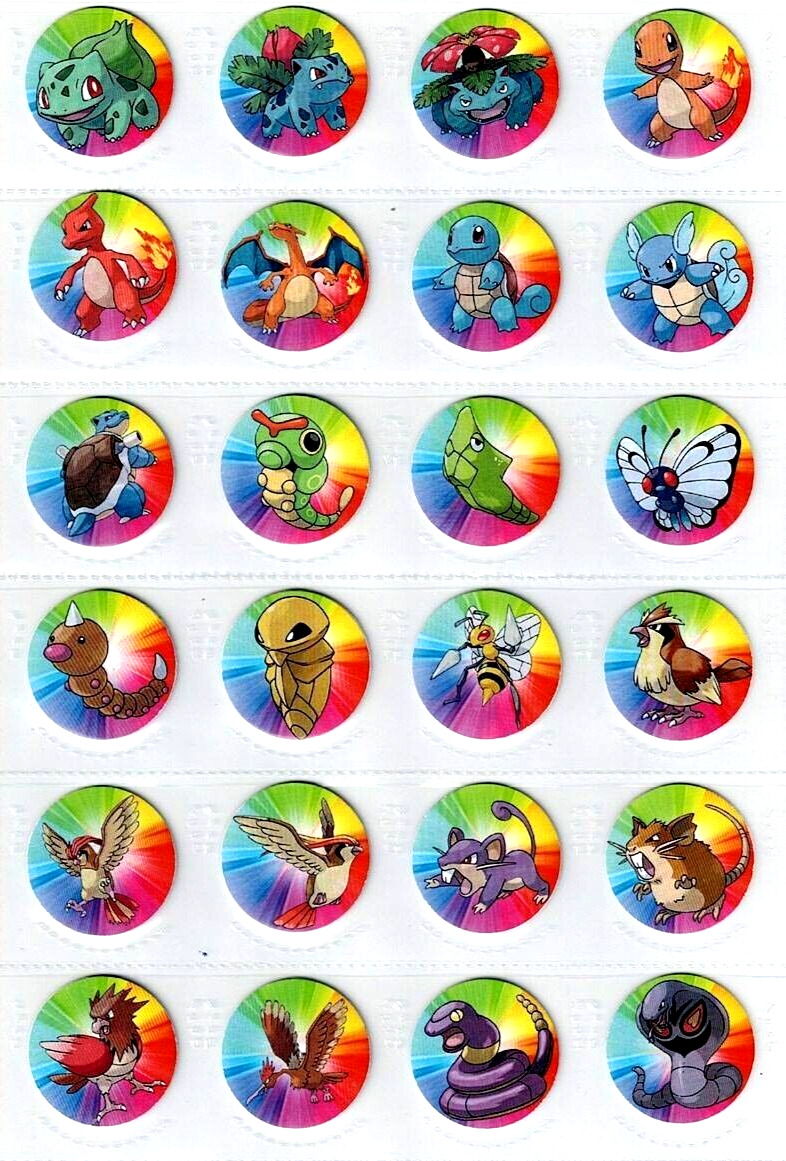 2015 POKEMON KANTO TAZOS Complete Set 151/151 Pogs Caps MEWTWO PIKACHU