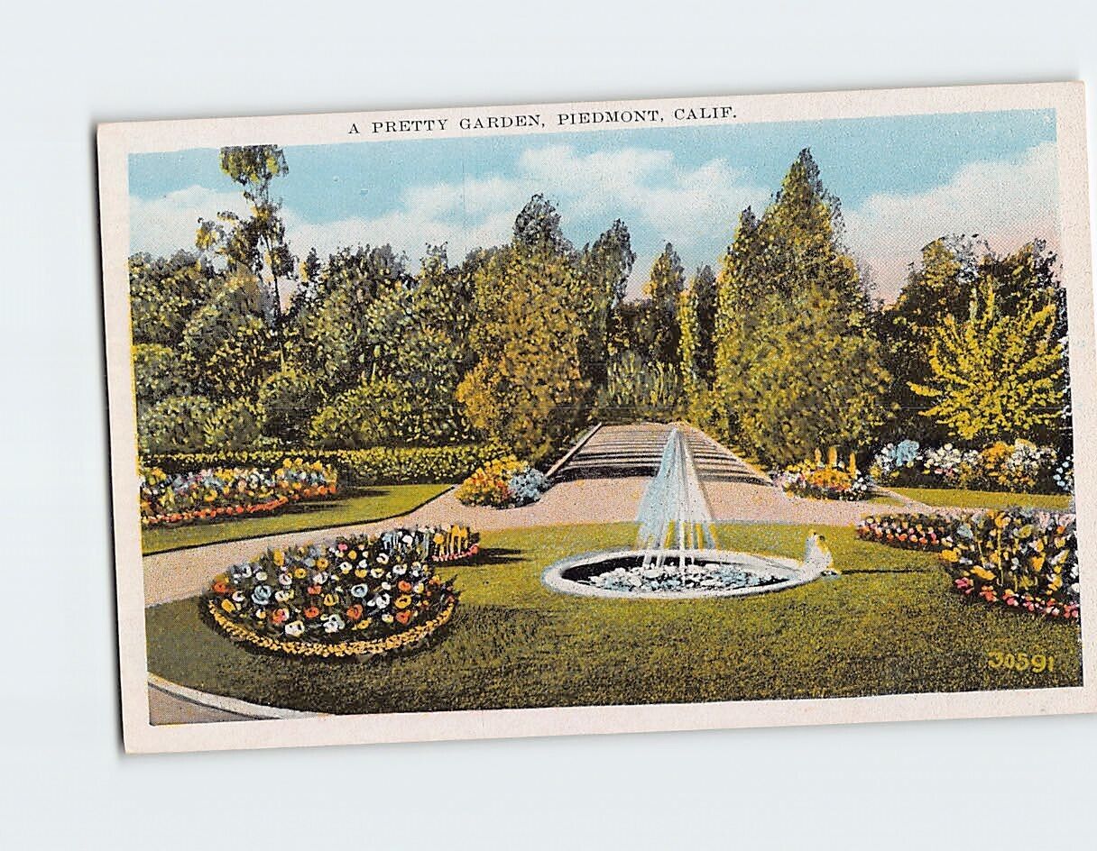 Postcard A Pretty Garden Piedmont California USA