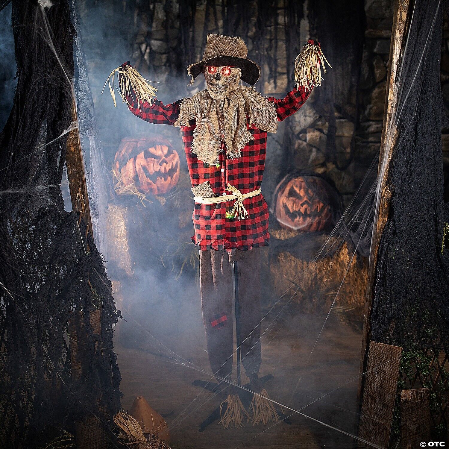 5' Animated Standing Zombie Scarecrow Halloween Decoration
