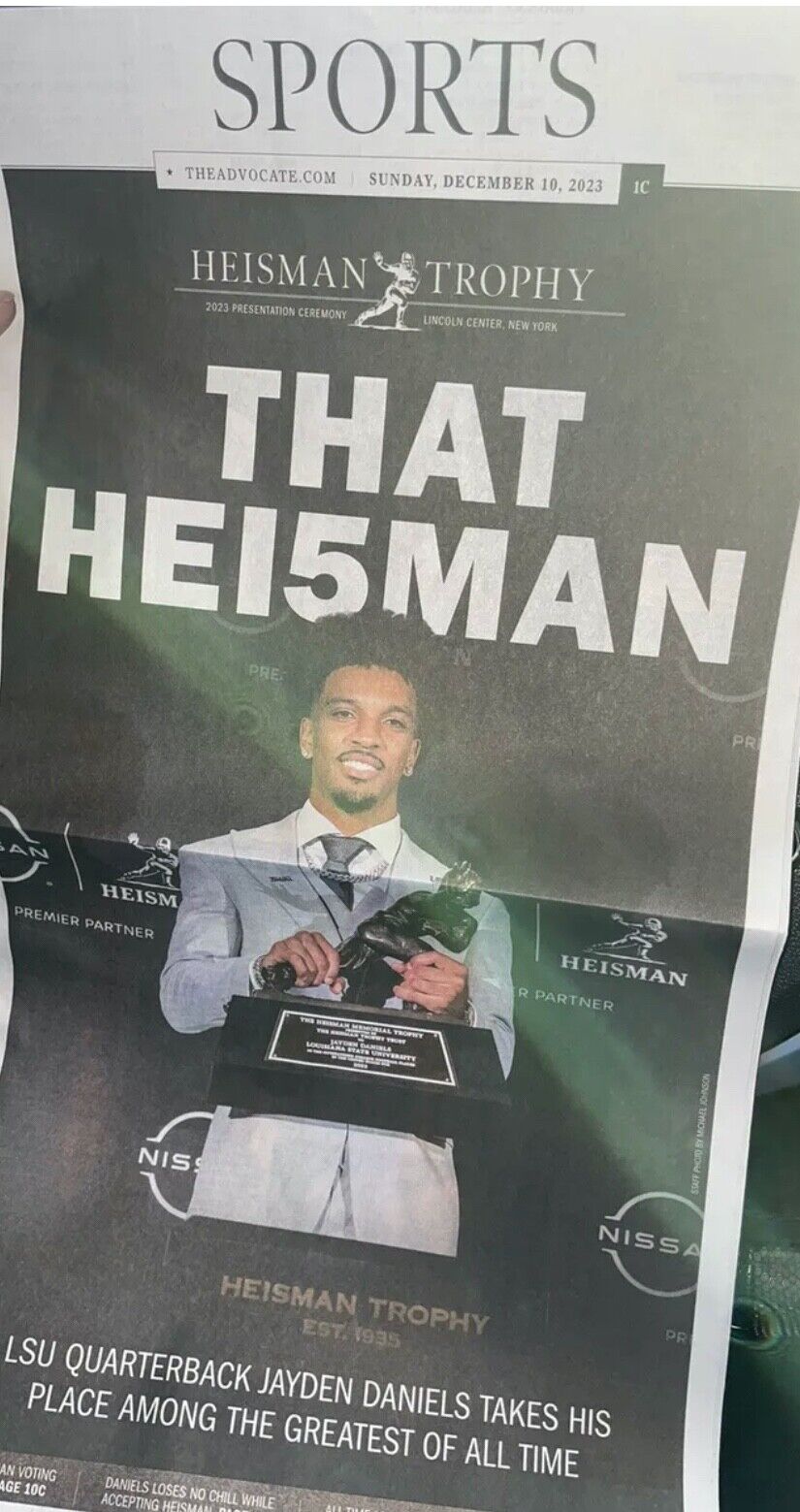LSU Tigers Jayden Daniels Heisman Winner The Advocate Newspaper New Orleans