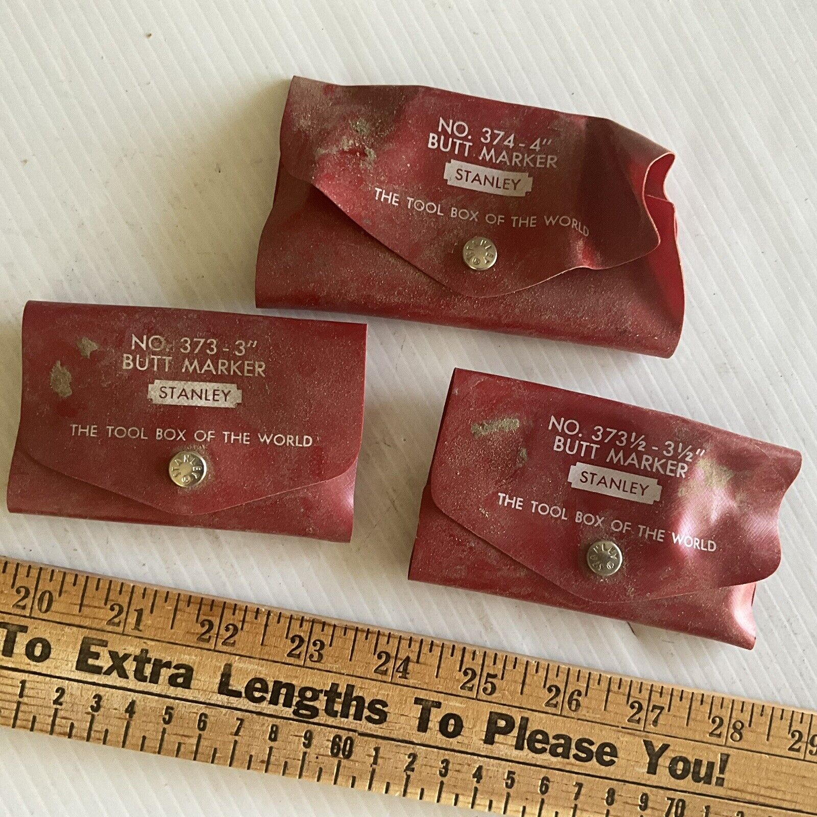 3 Stanley Butt Markers - Vintage 373 1/2-31/2\