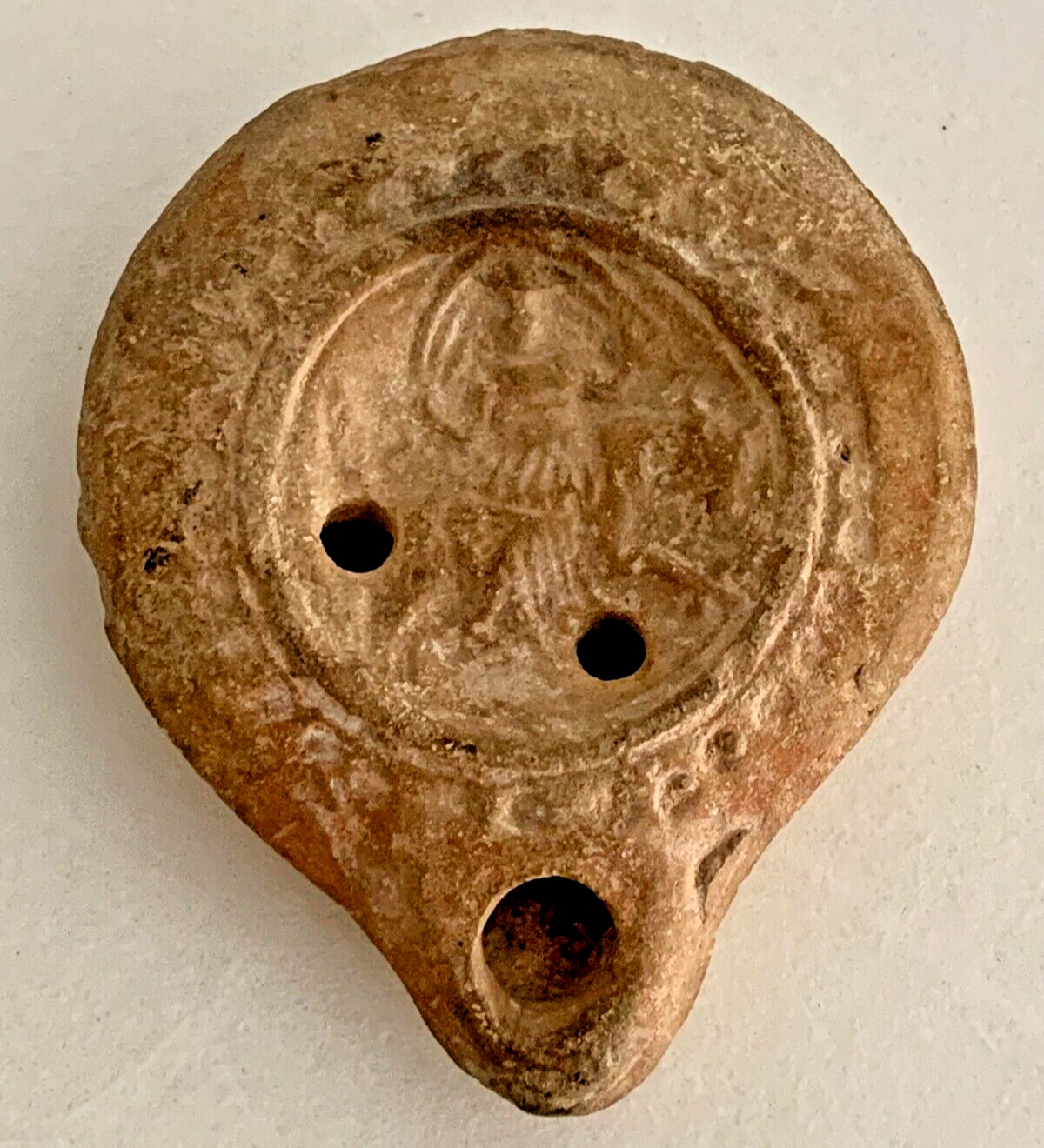Ancient Roman Terracotta Oil Lamp 100 to 200 AD  Relief Image of Rape of Europa