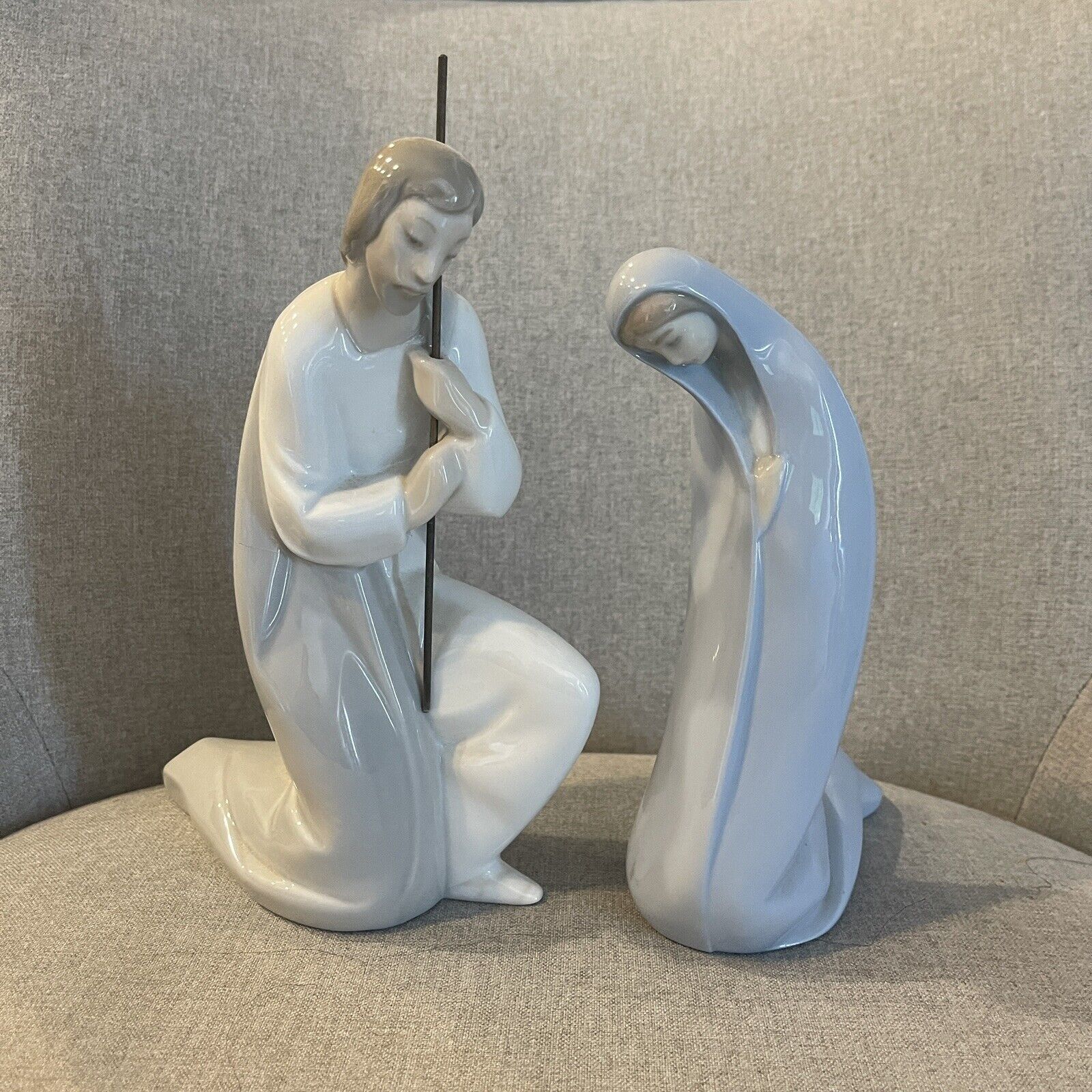Lladro Holy Nativity Joseph & Madonna Mary Polished Figures