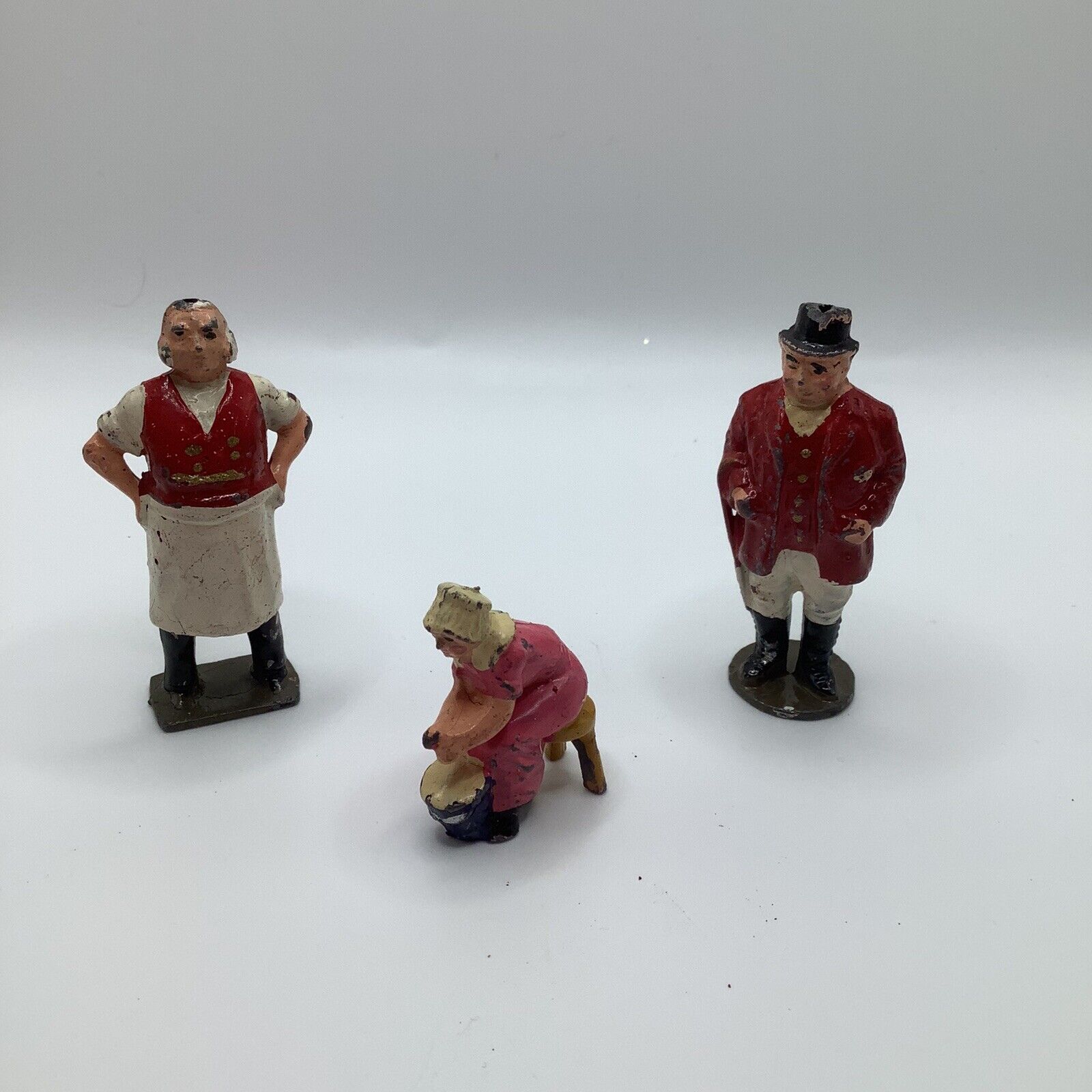 Vintage Casted Metal Handpainted Miniature Figurines Made In England