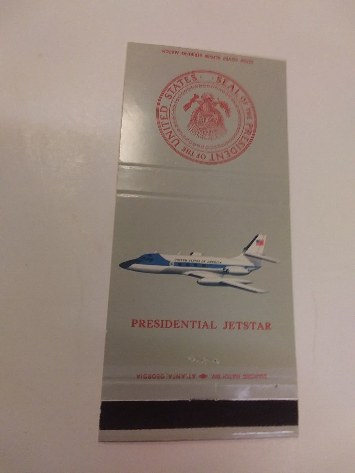 Vintage Presidental Jetstar Seal Of The President Of The United States Matchbook