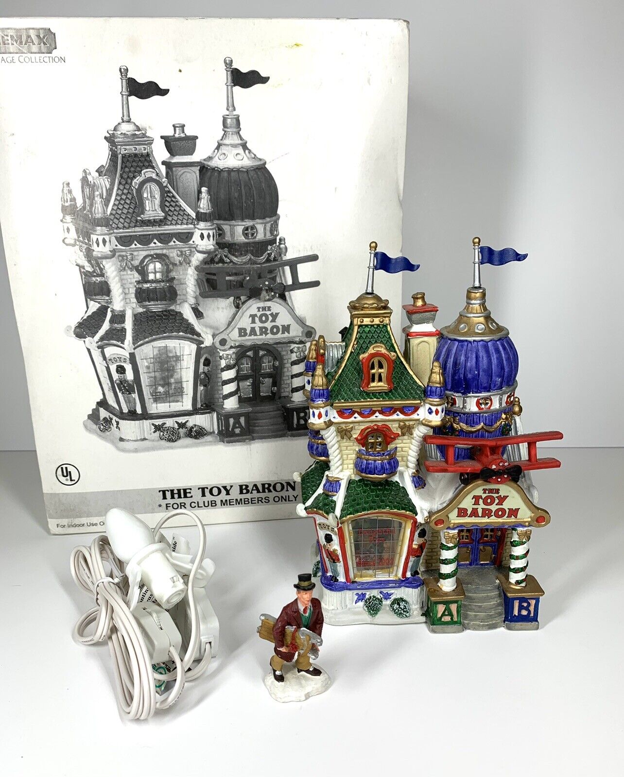 LEMAX Christmas Village TOY BARON (Collector's Club Piece) with Box WORKS