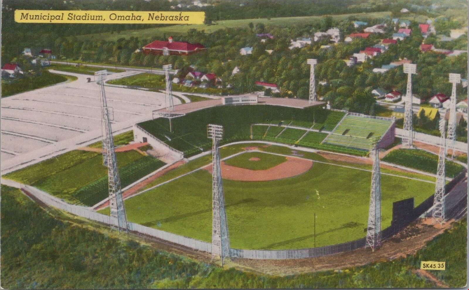 Postcard Municipal Stadium Omaha Nebraska 