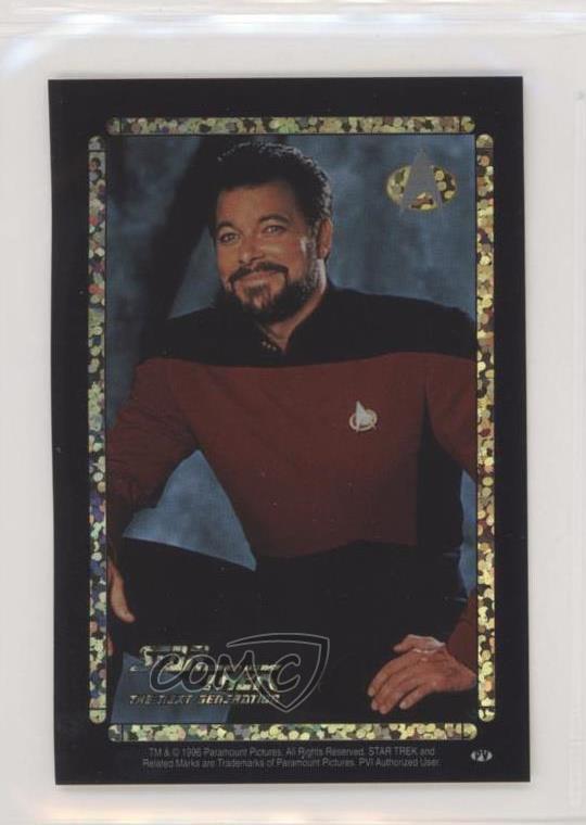1996 Pennsylvania Vending Star Trek Stickers Sparkle Commander William Riker 1f8