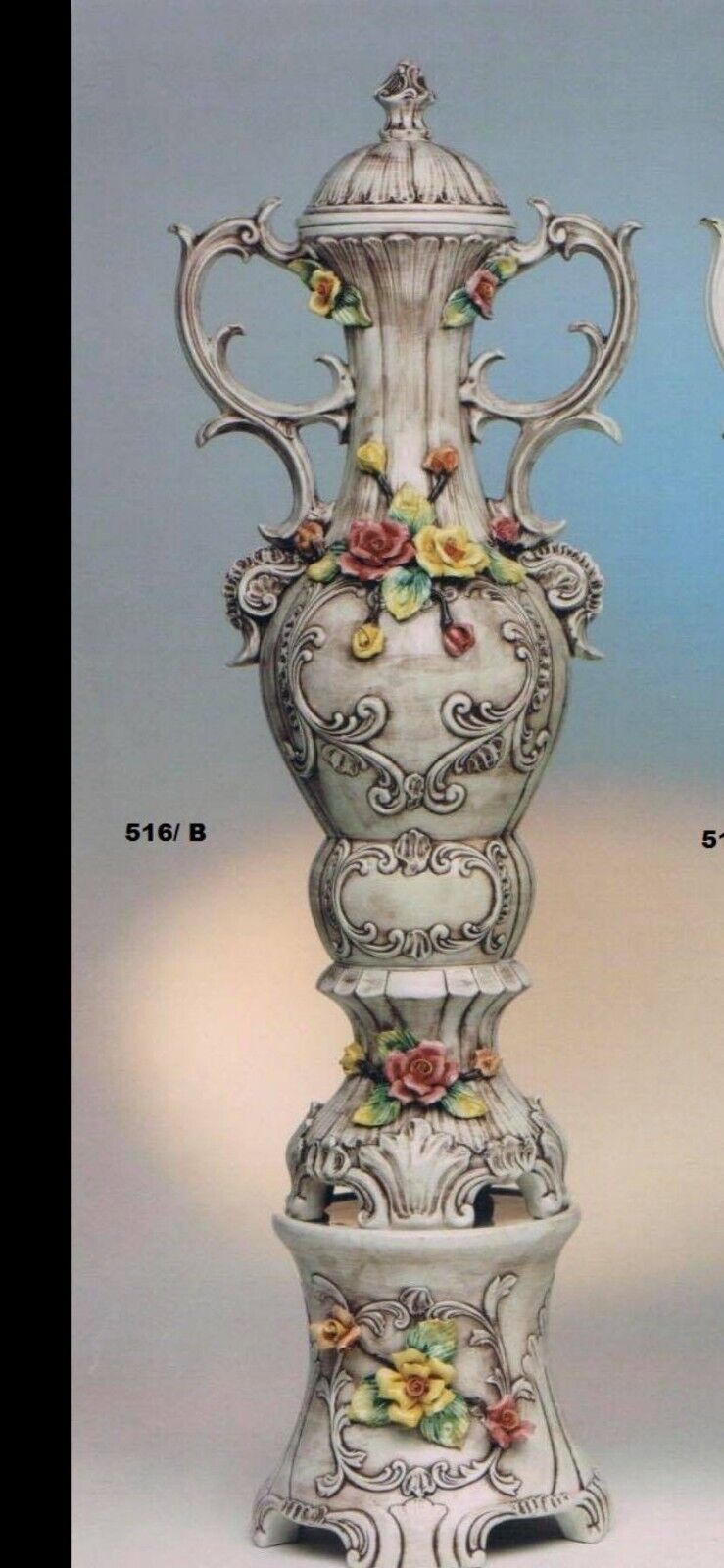 Capodimonte Big Flower Vase antic color