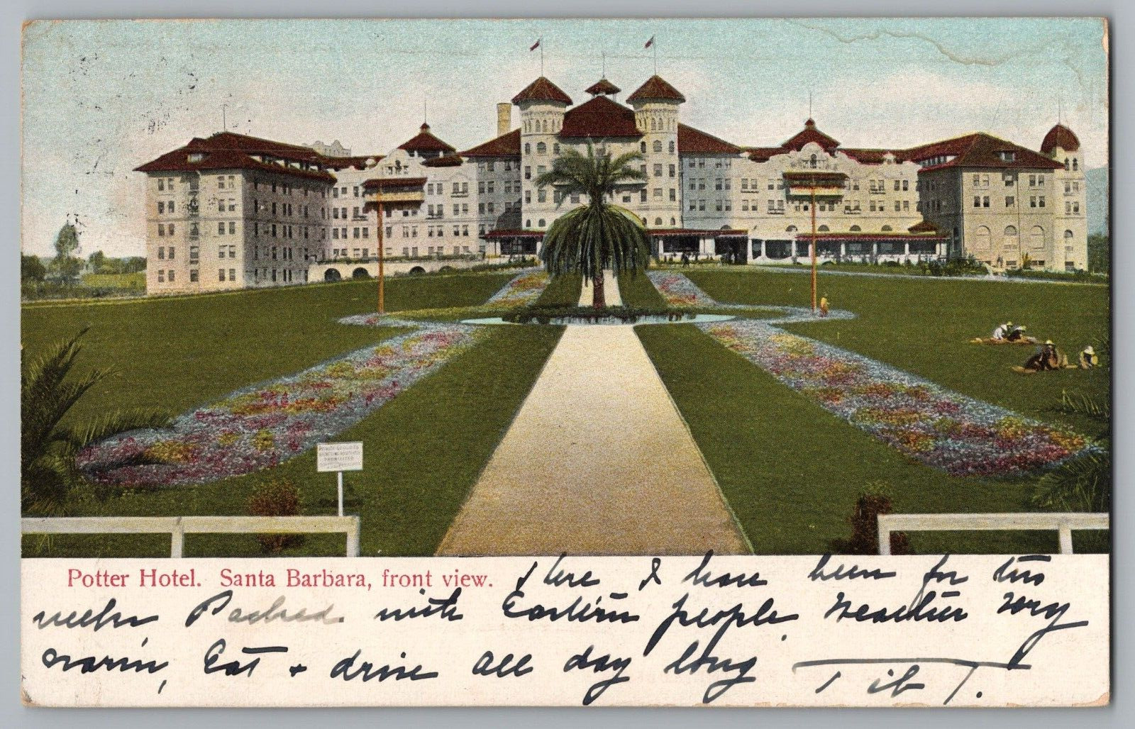 Potter Hotel, Santa Barbara, California c1906 Postcard